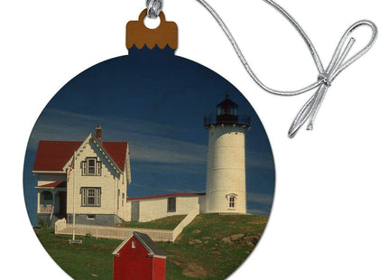 Nubble Lighthouse Maine ME Wood Christmas Tree Holiday Ornament