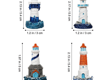 balacoo 4 Pcs Mini Lighthouse Decoration, Nautical Lighthouse Model