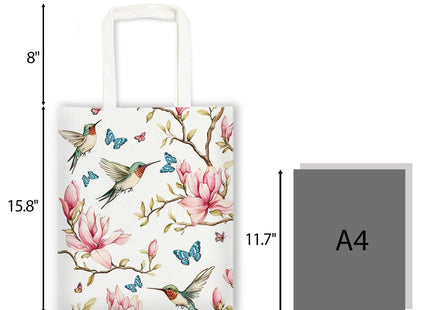 RNYJJ Hummingbird Tote Bag Mangnolia Hummingbird Canvas Tote Bag, Spring Floral Reusable Handle Bags