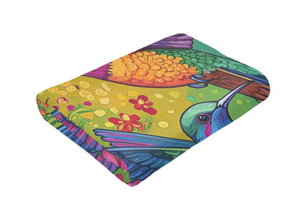 Hummingbird Blanket – Vibrant Floral Hummingbird Gifts for Women, Soft Flannel Decor Blanket for Couch or Room 60"x50"
