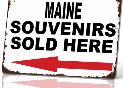 Vintage Maine Souvenirs Metal Signs 8X12 In