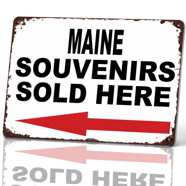 Vintage Maine Souvenirs Metal Signs 8X12 In