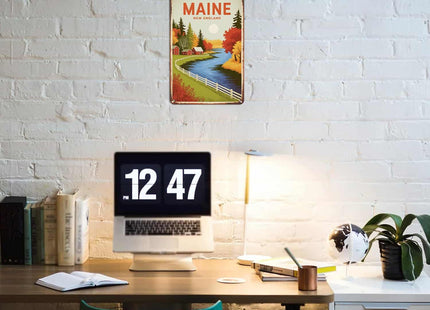 Maine Travel Poster Tin Sign Rustic New England Wall Decor (8X12 IN)