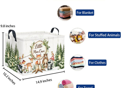 LATOGHIVE Rectangular Storage Basket, Woodland Animals