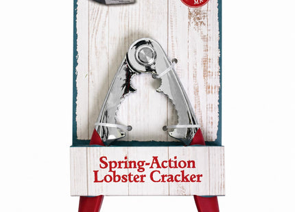 Maine Man Spring-Action Lobster Cracker, Chrome-Plated Zinc Alloy and Silicone