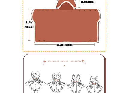 Cute Fox Blanket Hoodie, Wearable Blanket Adult for Halloween Cosplay, Soft Hooded Fox Cape for Women (Red Fox)