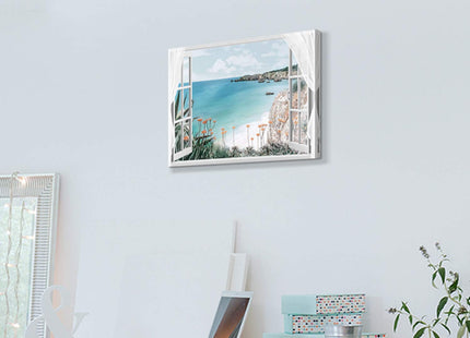Hardy Gallery Beach Coastal Windows Canvas Wall Art