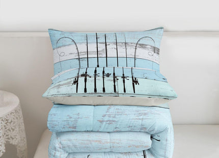 Erosebridal Fish Bedding Sets - Comforter, Fishing Gift, Ice Gear Set, Retro Wood Gift for Fishermen