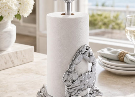 Arthur Court Crab Paper Towel Holder - Coastal Ocean Theme Metal Kitchen Accessory - 13 Inches Tall
