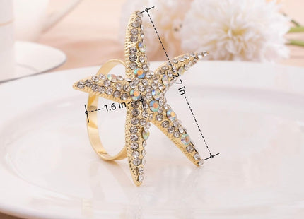 Joyindecor Nautical Starfish Napkin Rings Set of 6 for Party Wedding Decor