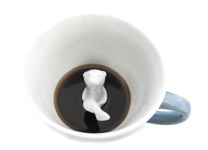 Creature Cups Sea Otter - Ceramic Mug - 11 oz Coffee Cup with Hidden 3D Otter Inside, Unique Gift