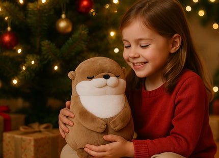 WEIGEDU Sleeping Otter Stuffed Animals Plush Toys, 12 inches