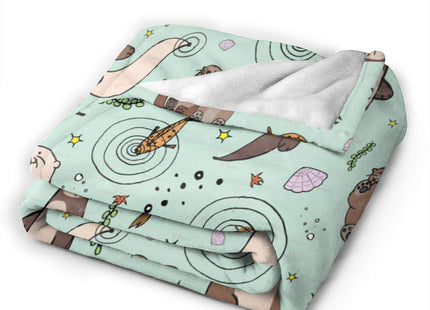Carwayii Otter Blanket Sea Otter Gifts for Women Men Kids Plush Throws