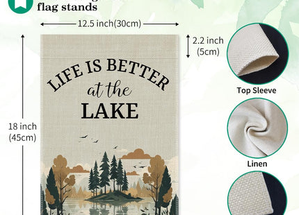 LAGZDFC Life Is Better at the Lake Garden Flag Gifts for Lake House Decor
