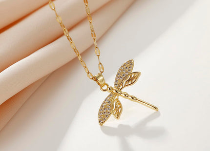 Winssigma Women's Animal Jewelry Set, Ladybug/Butterfly/Daisy/Bee/Dragonfly Necklace and Earring Jewelry Set(Dragonfly)