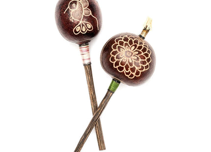 Peruvian Amazon Gourd Rattle, Hummingbird/Flower, Medium