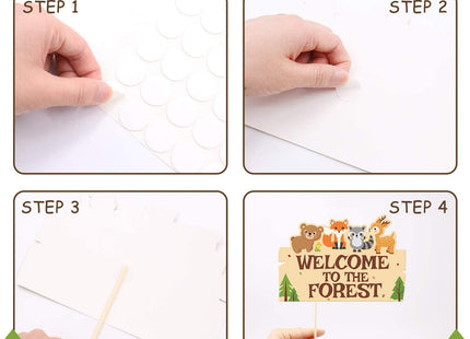 35 PCS Woodland Animal Photo Booth Props Wild One Camping Forest Theme Party Favors Decorations for Woodland Creatures Baby Shower Birthday Party Supplies