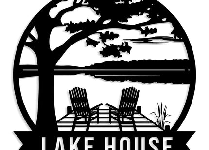 Personalized Lake House Metal Sign, Custom Lake House Name Sign, Camping Metal Decor, Front Porch Decor, Forest Cabin, Cabin, Villa, Fire Pit