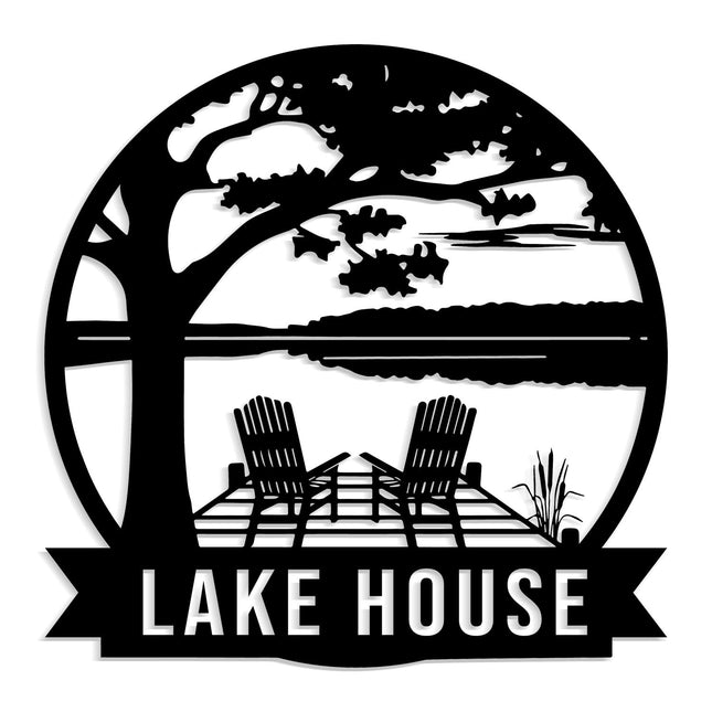 Personalized Lake House Metal Sign, Custom Lake House Name Sign, Camping Metal Decor, Front Porch Decor, Forest Cabin, Cabin, Villa, Fire Pit