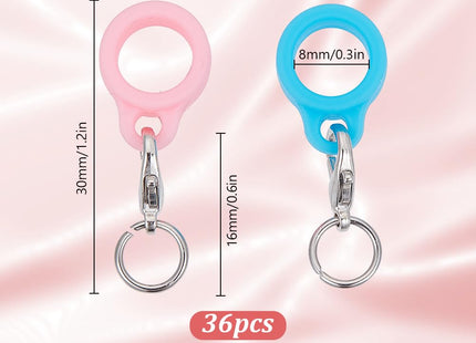 DELORIGIN 36pcs 6 Colors Silicone Straw Pendant with Alloy Lobster Clasps Reusable Straw Toppers Charm Adapters Keychain Charms Cup Handle Chains Clips Silicone Straw Pendants for Tumbler Cup