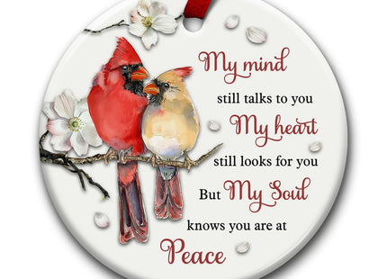 SOL VIBES Cardinal Memorial Ornament, Christmas Ceramic Ornaments
