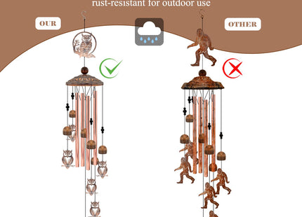 35 Inch Owl Wind Chimes for Outside,Unique Gift for Owl Lovers