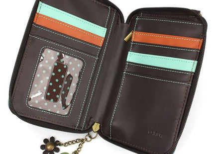 CHALA Wallet Crossbody Cell Phone Purse - Women Faux Leather Multicolor Handbag with Adjustable Strap - Chickadee - blue