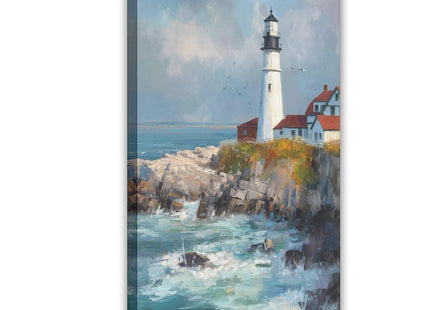 BGFgdDG Portland Lighthouse Scenery, Maine Tourism, New England Poster Bedroom Decor Sports Landscape Office Room Decor Gift Style:Frame 12x18inch