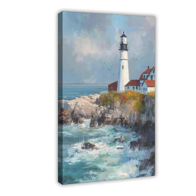 BGFgdDG Portland Lighthouse Scenery, Maine Tourism, New England Poster Bedroom Decor Sports Landscape Office Room Decor Gift Style:Frame 12x18inch