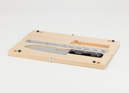 Snow Peak Cutting Board and Knife Set, Chopping Block, Foldable, Natural Birch Wood, Stainless Steel Knife, Camping, Picnic, Large