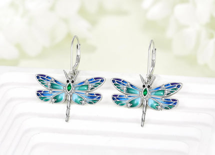 Dragonfly Earrings for Women Sterling Silver Dragonfly Dangle Earrings Cute Insect Jewelry Gifts