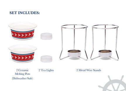 Nantucket Seafood Ceramic Butter Warmers, Lobster Design, Set of 2