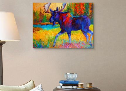 CANVAS ON DEMAND Majestic Moose Canvas Wall Art Print, Home Decor, Wildlife Artwork, 32" x24in
