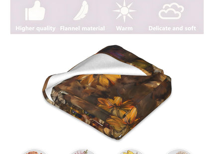 Camper Adventure Pattern Throw Blanket for Boys Girls Kids Adults, Cozy Campfire Theme Flannel Blankets Gifts for Camping, Bedroom, Couch, Room Home Decor, 50"x60"