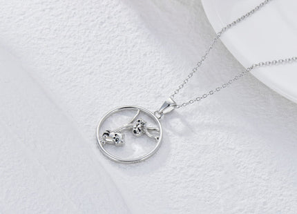 MEIDERBO Raccoon Necklace 925 Sterling Silver Sister Mother Daughter Raccoon Pendant Necklace Friendship Raccoon Jewelry Gifts for Mom Sister Best Friend