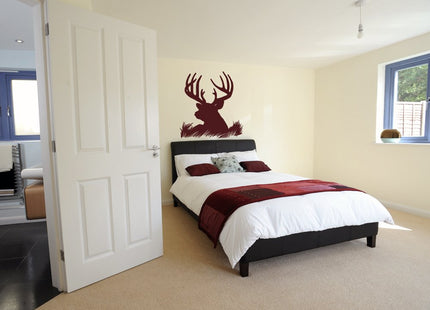 Deer Head Silhouette Buck Hunting Vinyl Wall Decal Sticker Art, Home Decor, Mural
