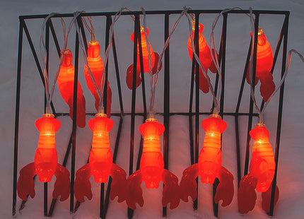 Amants01 Lobster String Lights Battery Operated 5ft 10 LEDs Lobster Indoor LED Lights Lobster Shaped Lamp Lights Party Decoration.