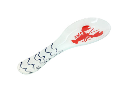 Pavilion - Lobster - Glass 9.25" Spoon Rest Waterfront Lake Boat Beach Ocean Seaside Kitchen Decor