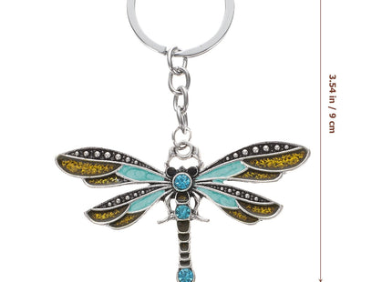 PRETYZOOM Dragonfly Keychain, Rhinestone Dragonfly Bag Charms Butterfly Purse Hanging Pendant Key Holder for Women
