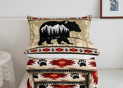 Erosebridal Western Bedding Sets Full Dream Catcher Quilt for Kids Child Boys Girls,Abstract Black Bear Comforter Set Bohemia Aztec Duvet Insert,Galaxy Sun and Moon Wild Animal Room Decor,Red Black