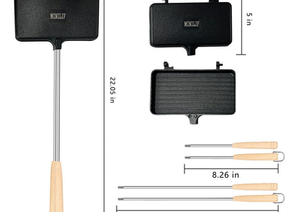 Large Sandwich Baking Tray, Interchangeable Handle Campfire Pie Maker