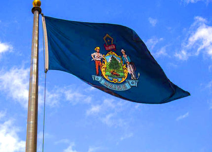 XIFAN Double Sided Maine State Flag 3x5 ft, Heavy Duty 3 Ply Durable Polyester, ME Flag with Vibrant Print/4 Rows Hemming/Brass Grommets for Indoor Outdoor Decor