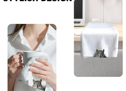 Jztco 4 Pcs Funny Squirrel Hand Towels, Squirrel Gifts Reusable Dish Towels