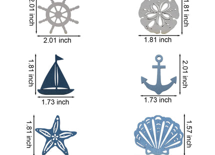 yueton 48 PCS Wooden Ocean Decoration Ornaments,Nautical Wooden Cutouts Crafts,Nautical Wood Cutout for House and Theme Parties Decoration