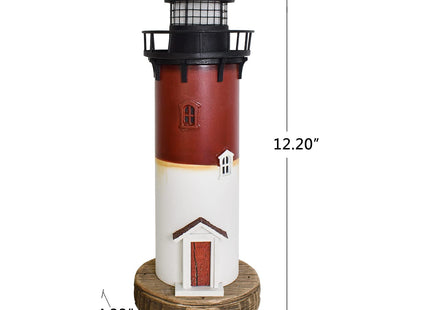 Lighthouse Decor Nautical Decoration Wooden Light House Figurine Lighted