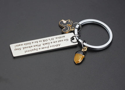 Scwasen Animal Squirrel Keychain for Women Squirrel Jewelry Advice from a Squirrel Gifts for Squirrel Lovers Gift Nature Lovers