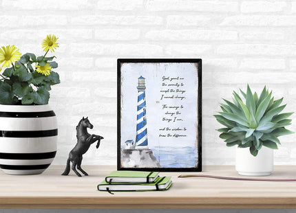 Twelve Steps and Twelve Traditions Wall Art - Serenity Prayer Wall Decor - Lighthouse Decor - Alcoholics Anonymous Picture - AA Sobriety Gifts - 12 Steps Decorations Art Prints