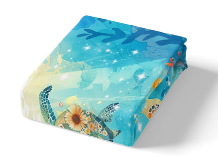Feelyou Sea Turtle Bedding Set Twin Size Ocean Blue Comforter Cover Set for Boys Girls Teens Beach Coastal Duvet Cover Breathable Summer Holiday Vacation Bedspread Cover Room Decor Animal Quilt Cover