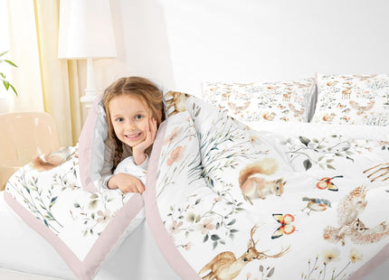 Feelyou Jungle Animal Kids Comforter Set Twin Size Deer Bedding Set Cabin