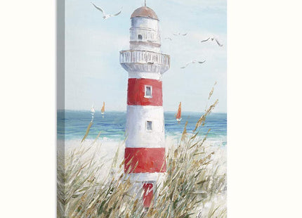 Beach Decor Lighthouse Wall Art: Seagull Decor Ocean Canvas Prints Sea birds Paintings Sailboats Pictures Teal Seascape Decorations for Home Living Room Office Easy to Hang 12" x 16" Framed